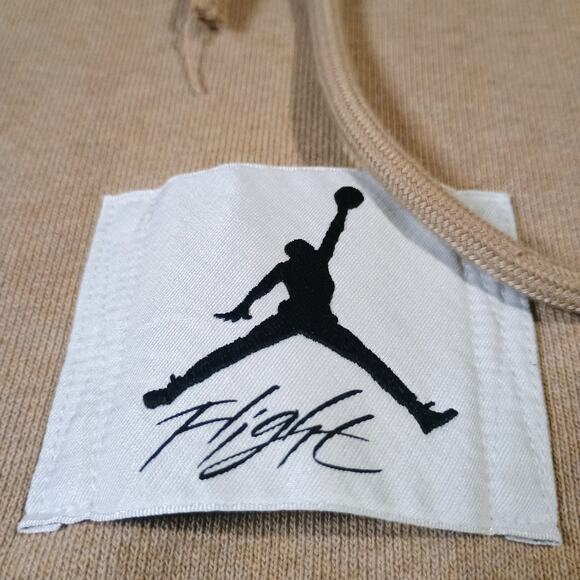 Jordan Flight Fleece Men's Large Pullover Hoodie Hemp-Heather with Pouch Pockets - Picture 2 of 11